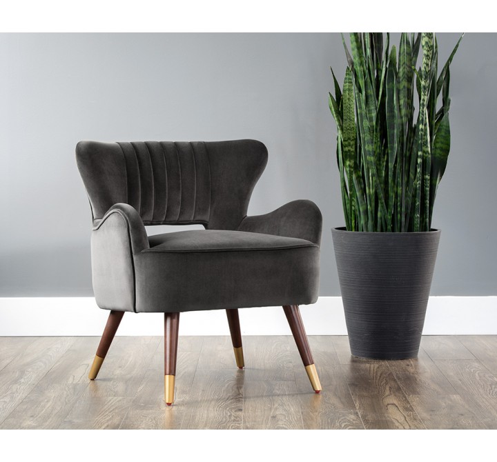 Hanna Lounge Chair - Leo Shale Grey - Lifestyle