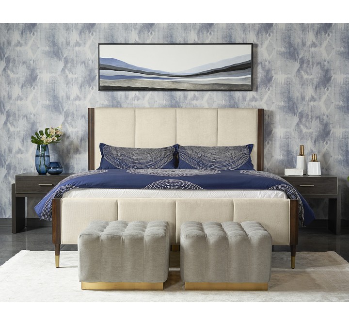Sunpan Lonnie Bed - King - Polo Club Muslin - Lifestyle