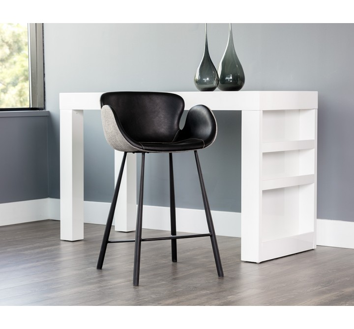 Waldo Counter Stool - Nightfall Black / November Grey - Lifestyle