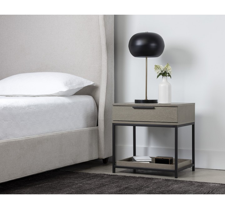 Rebel Nightstand - Black - Taupe - Lifestyle