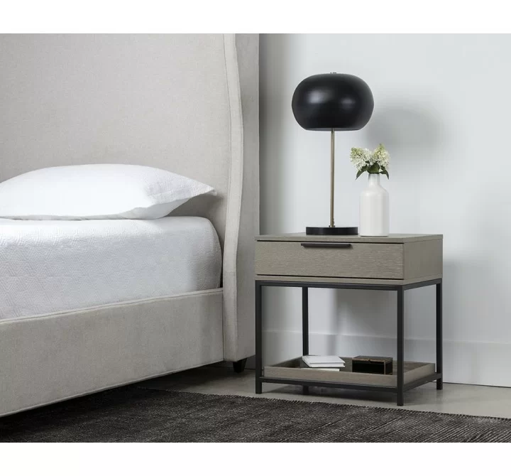 Rebel Nightstand - Black - Taupe - Lifestyle