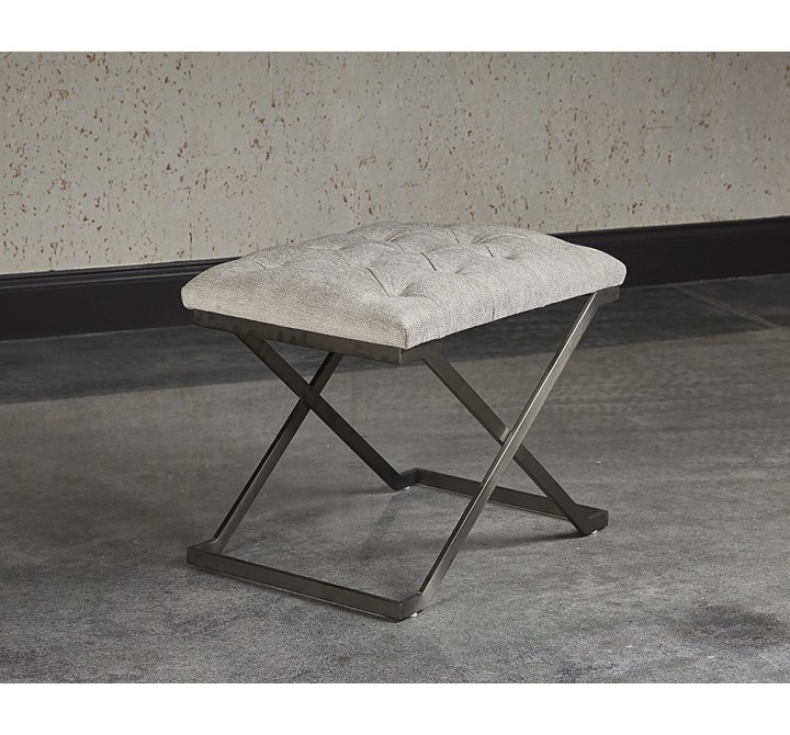 Sunpan Coral Stool In Gunmetal And Polo Club Stone - Lifestyle
