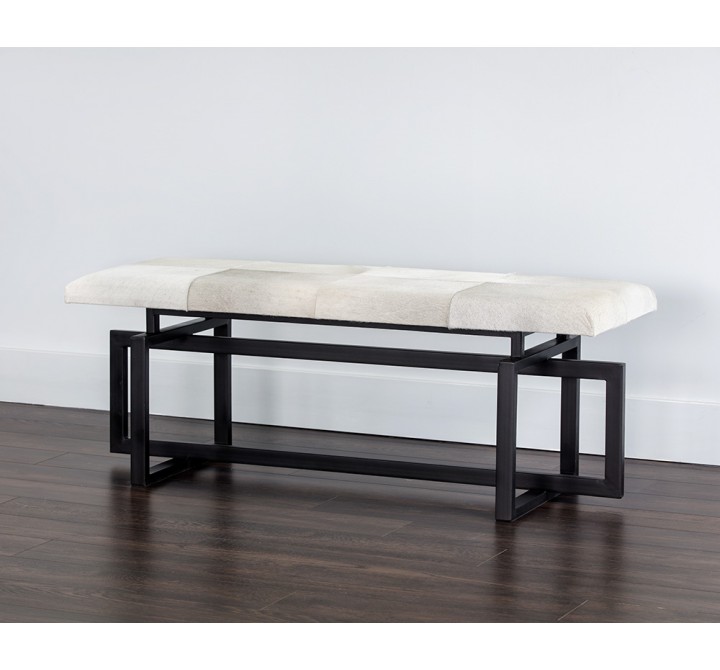 Sunpan Pilar Bench - Grey - Lifestyle