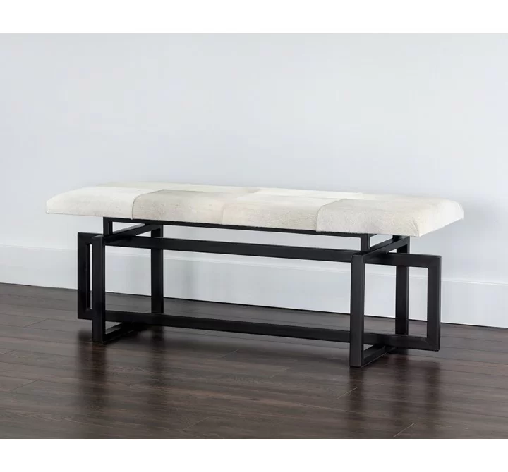 Sunpan Pilar Bench - Grey - Lifestyle