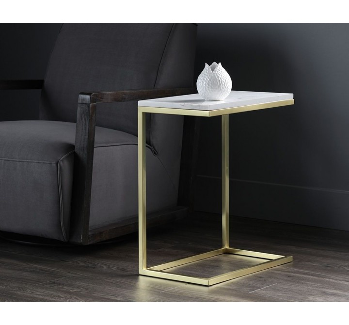 SUNPAN Amell End Table - White, Lifestyle