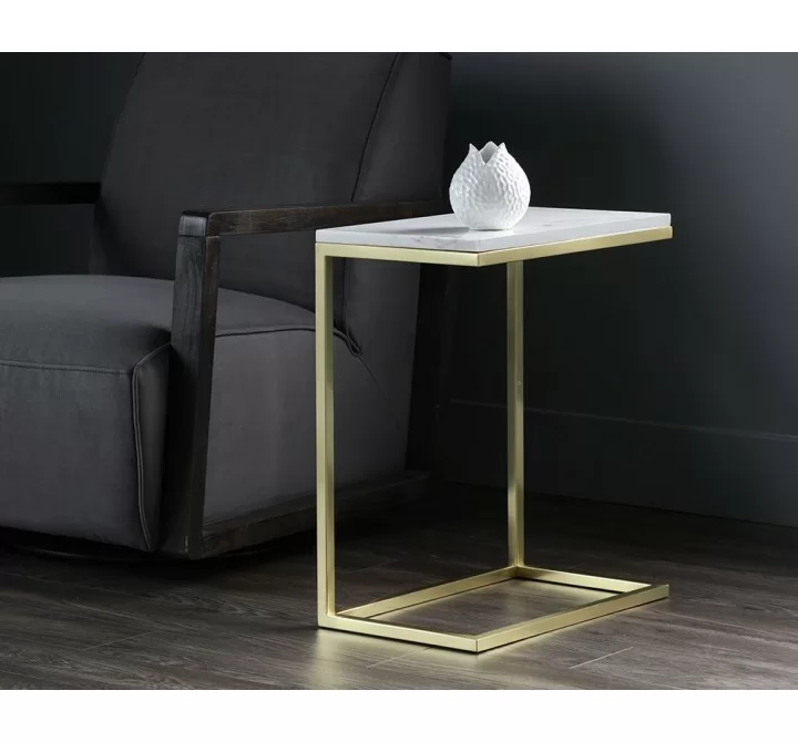 SUNPAN Amell End Table - White, Lifestyle