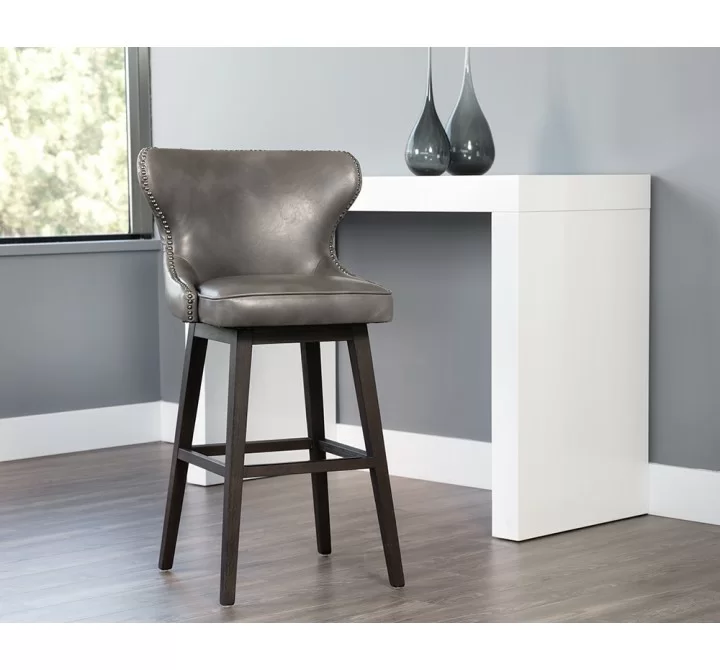 Ariana Swivel Barstool - Overcast Grey - Lifestyle