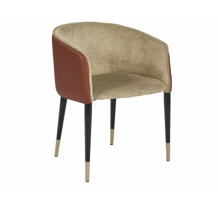 Asher Dining Armchair - Polo Club Toast / Dillon Chili - Angled