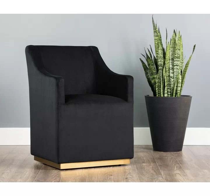 Zane Wheeled Lounge Chair - Abbington Black - Lifestyle