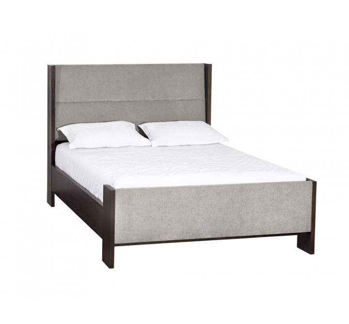  Sunpan Milo Bed - Queen - Polo Club Stone - Angled
