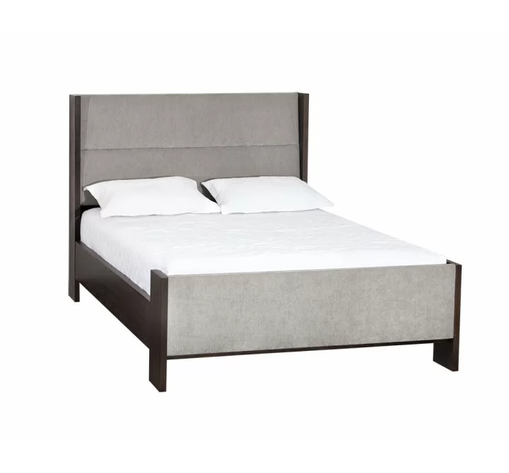 Sunpan Milo Bed - Queen - Polo Club Stone - Angled