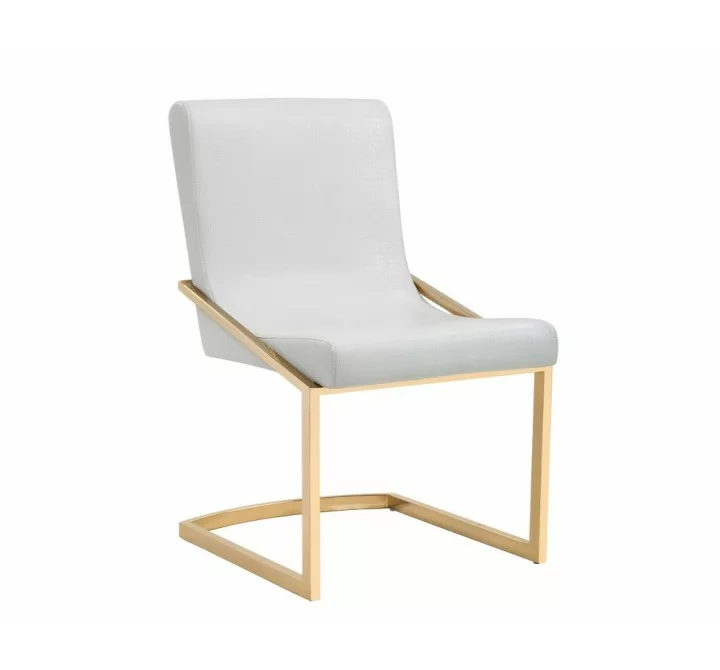 SUNPAN Marcelle Dining Chair - White Croc, Front White Background