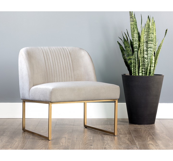 Nevin Lounge Chair - Polo Club Muslin - Lifestyle