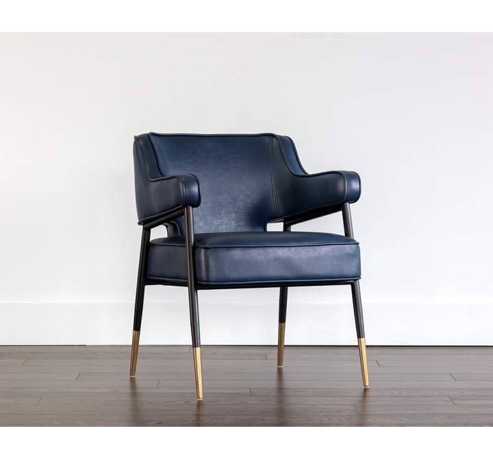 Derome Dining Armchair - Bravo Admiral - Angled Lifestyle