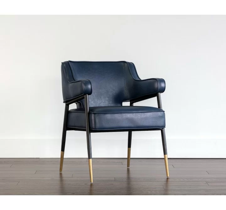 Derome Dining Armchair - Bravo Admiral - Angled Lifestyle