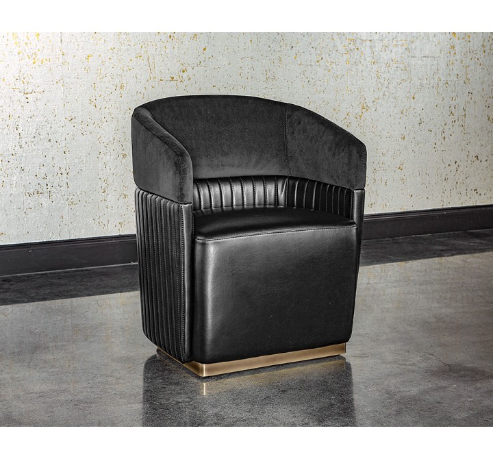 Genval Wheeled Lounge Chair - Abbington Black / Cantina Black - Lifestyle