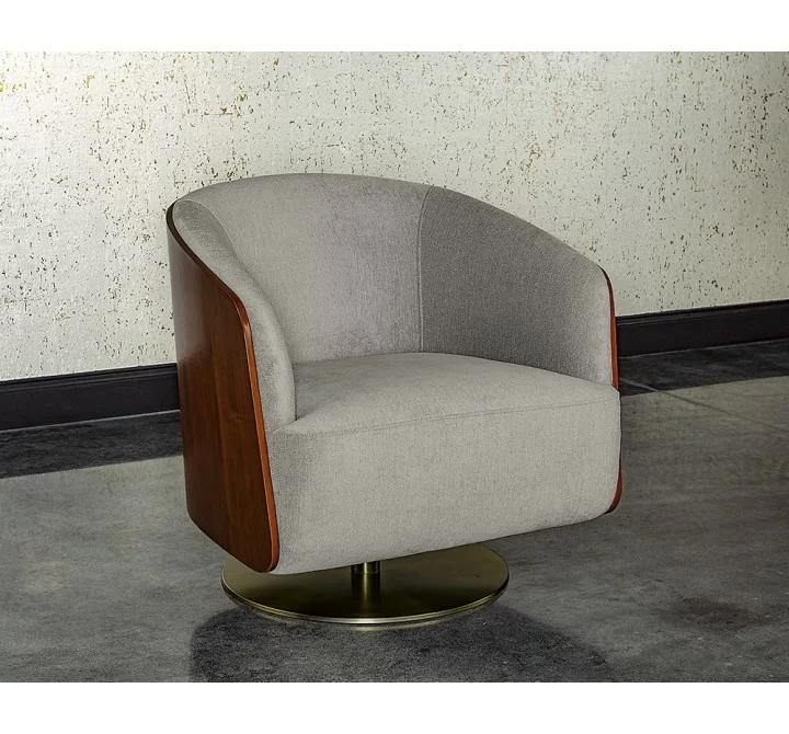 Sunpan Arnelle Swivel Lounge Chair in Polo Club Stone - Lifestyle