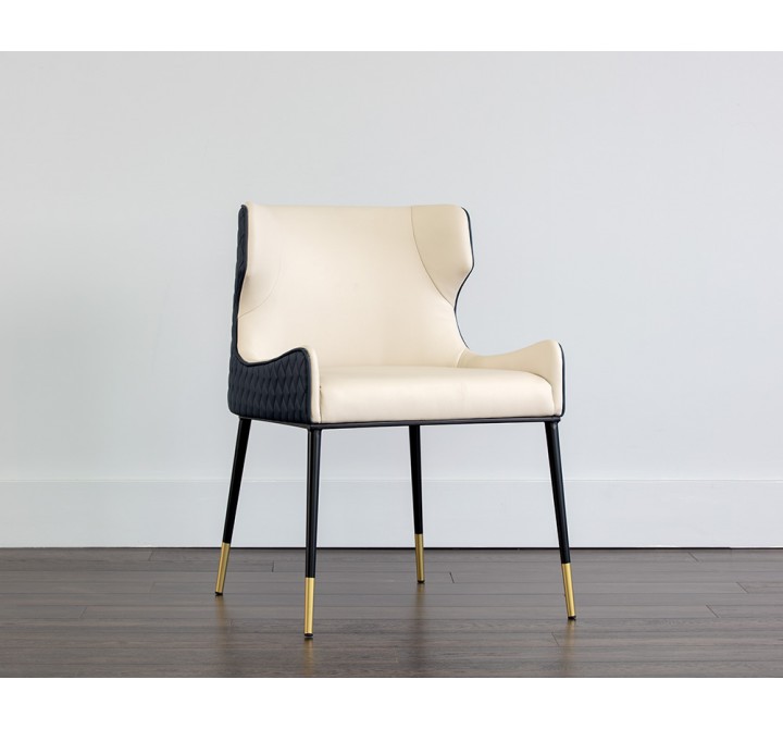 Gianni Dining Chair - Dillon Cream / Dillon Thunder - Lifestyle