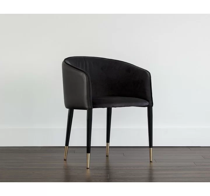 Asher Dining Armchair - Abbington Black / Napa Black - Lifestyle