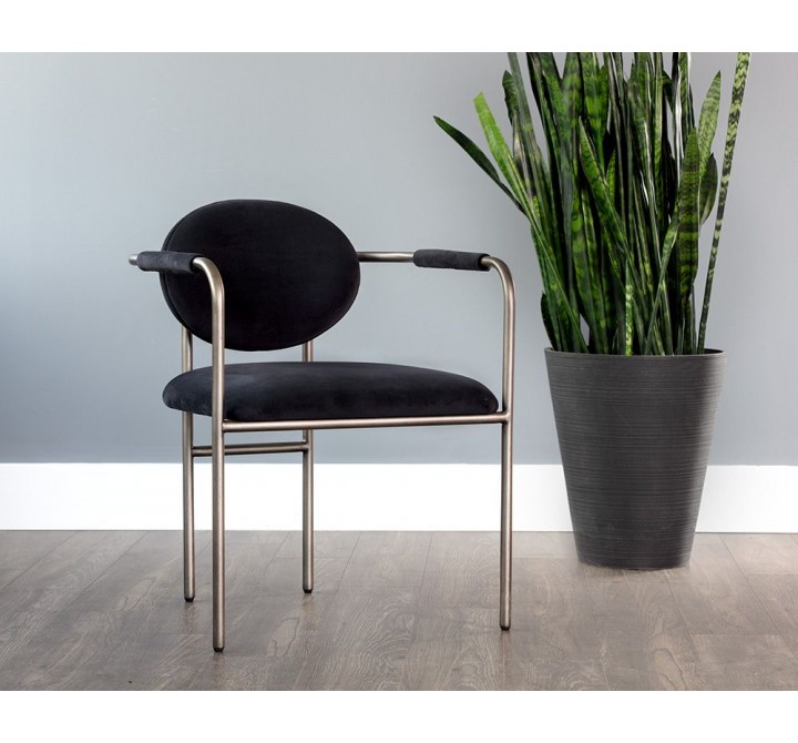 Rylan Dining Armchair - Abbington Black/Abbington Navy/Dillon Cream, Lifestyle