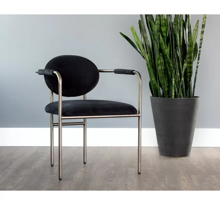 Rylan Dining Armchair - Abbington Black/Abbington Navy/Dillon Cream, Lifestyle