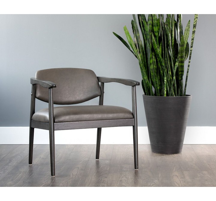 SUNPAN Westley Lounge Chair - Bravo Ash/Dorset Platinum/Leo Cabernet/Polo Club Muslin, Lifestyle