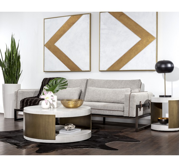 Sunpan Belinda Sofa in Symphony Greige - Lifestyle