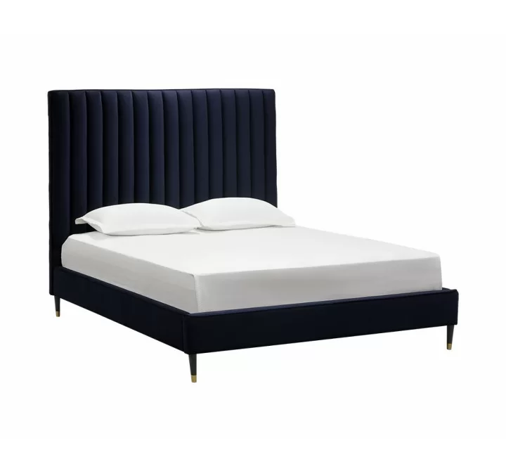 Yosi Bed - Queen - Abbington Navy - Angled View