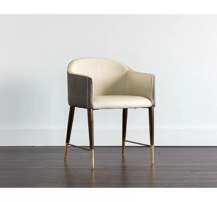 Sunpan Kylin Dining Armchair - Dillon Cream and Bravo Ash - Lifestyle