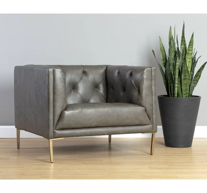 Westin Armchair - Vintage Steel Grey Leather - Lifestyle