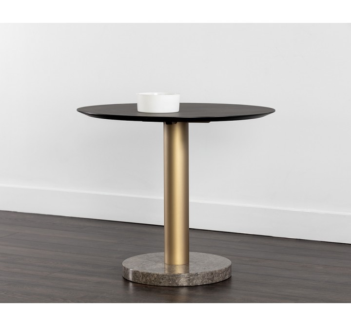 Sunpan Monaco Bistro Table - Gold - Light Grey Marble / Charcoal Grey - 35.5" - Lifestyle