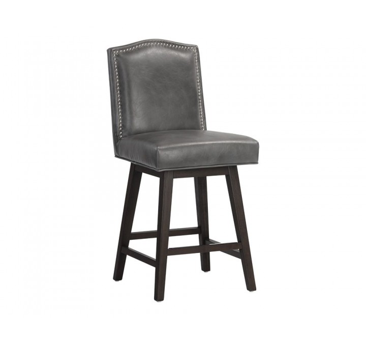 SUNPAN Maison Swivel Counter Stool - Overcast Grey, Frontview
