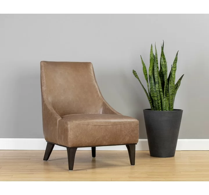 Sunpan Elias Lounge Chair - Marseille Camel Leather - Lifestyle