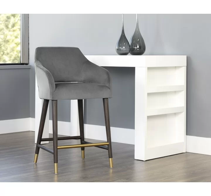 Sunpan Adelaide Counter Stool - Alisa Dark Grey - Lifestyle Photo