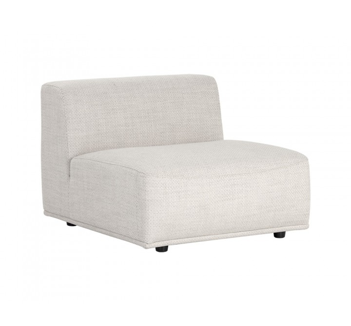 Darren Modular - Armless Chair - Moto Stucco - Angled View