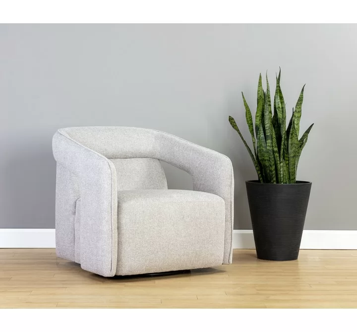 Kendrick Swivel Lounge Chair - Belfast Heather Grey - Lifestyle
