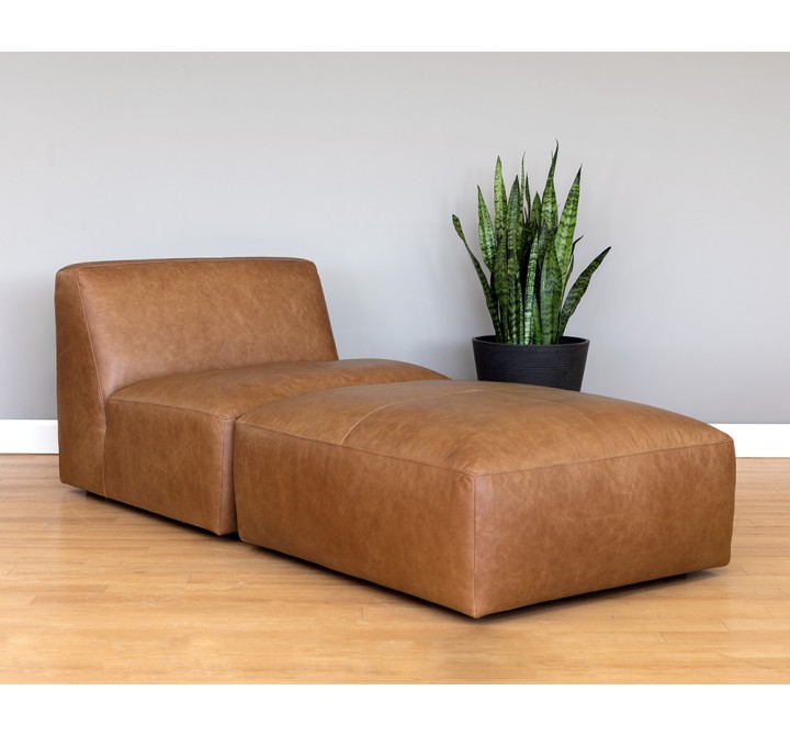 Watson Modular - Armless Chair - Marseille Camel Leather - Lifestyle