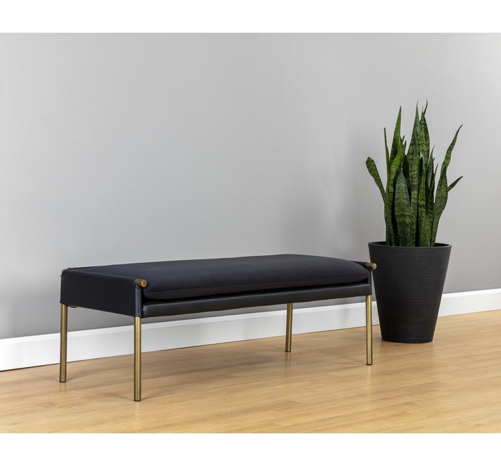 Sunpan Bellevue Bench in Abbington Black / Bravo Black - Lifestyle 2