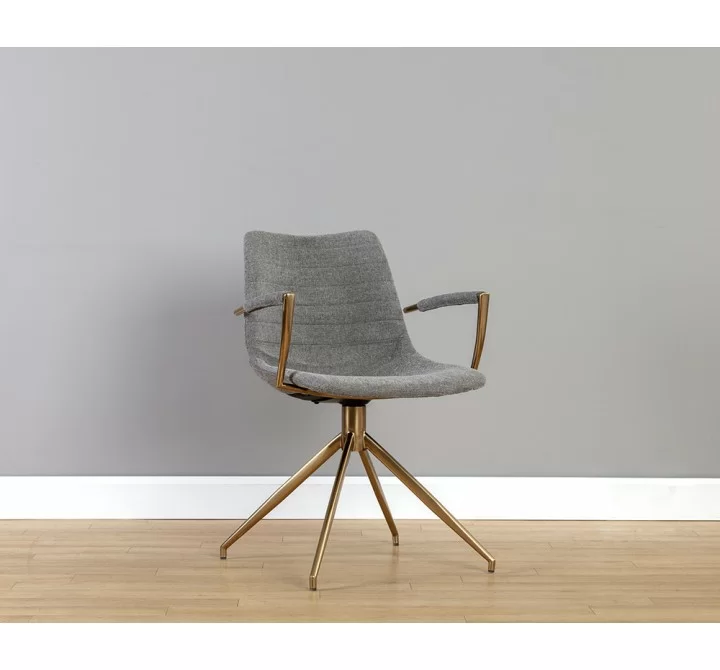 Andres Swivel Dining Armchair - Belfast Koala Grey - Lifestyle