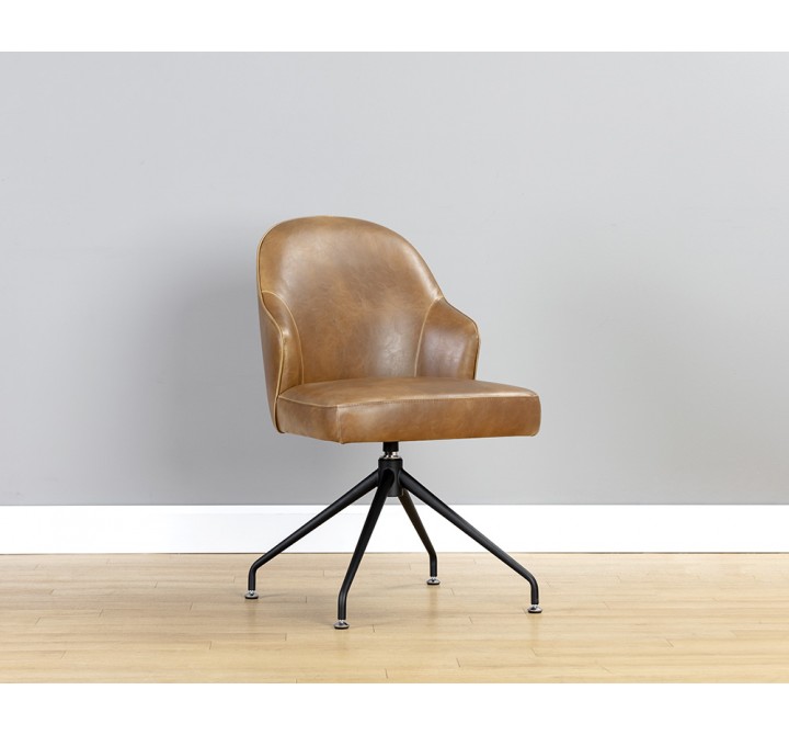Bretta Swivel Dining Chair - Tobacco Tan - Lifestyle