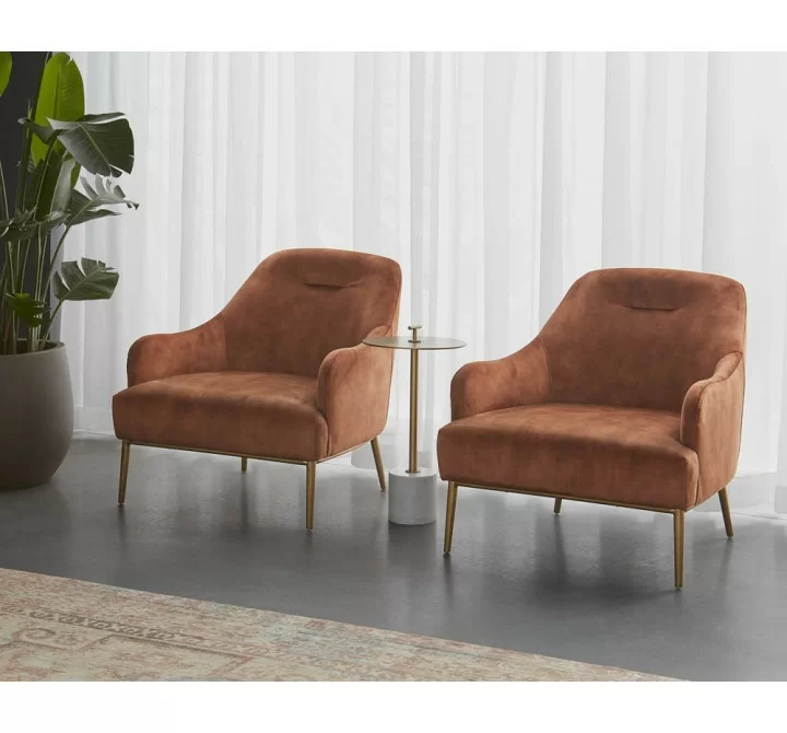 Sunpan Cameron Lounge Chair In Nono Rust - Lifestyle 2