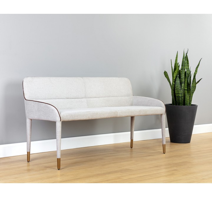 Sunpan Cortland Banquette in Belfast Oatmeal - Lifestyle