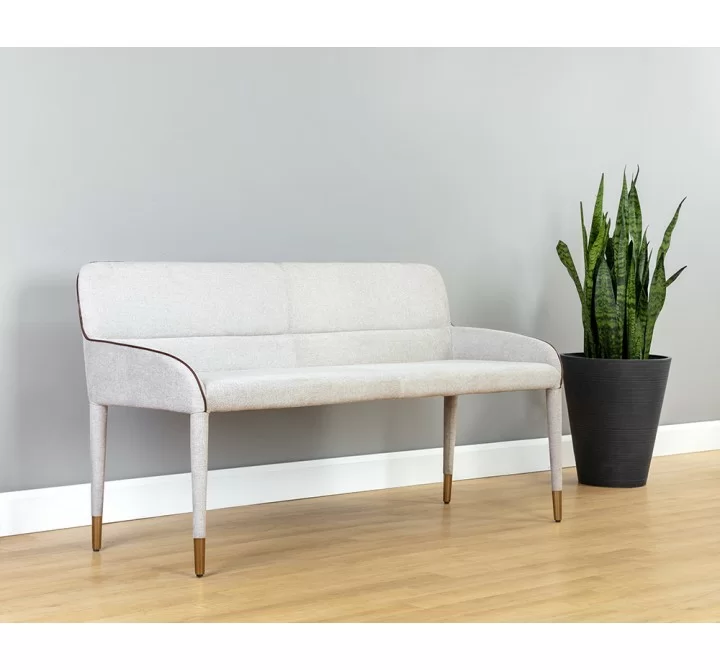 Sunpan Cortland Banquette in Belfast Oatmeal - Lifestyle
