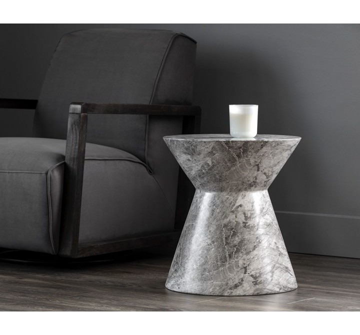 SUNPAN Astley End Table - Marble Look - Grey, Lifestyle