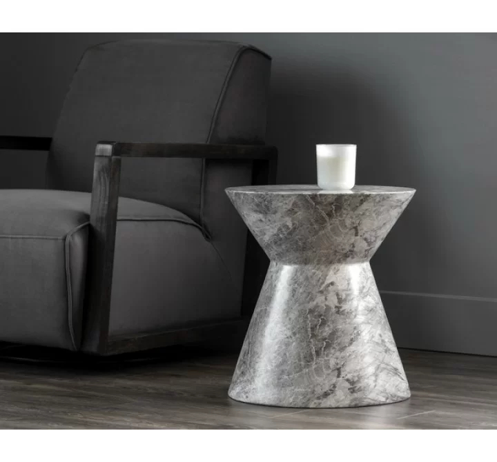 Sunpan Aastley End Table - Marble Look Grey 3