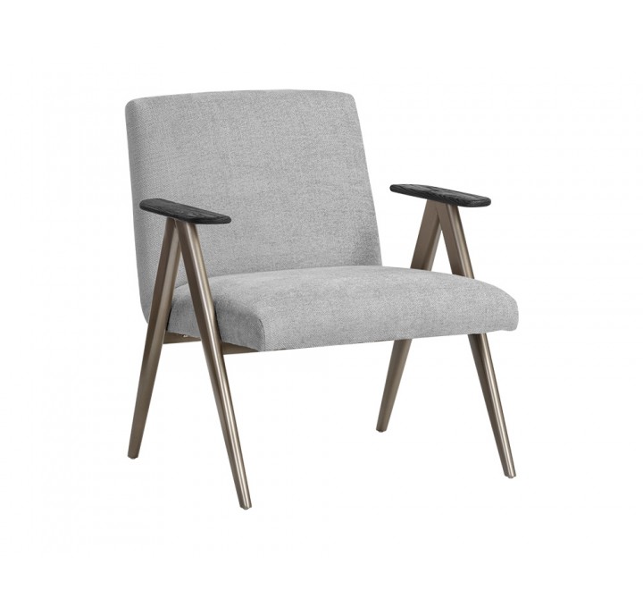 Sunpan Baldwin Lounge Chair in San Remo Winter Cloud - Angled