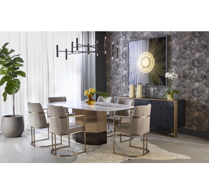 Sunpan Rayla Dining Armchair Belfast Oatmeal