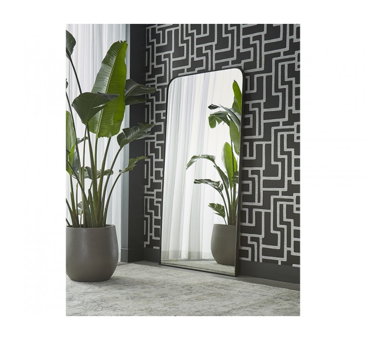 Sunpan Calabasas Floor Mirror In Black - Lifestyle 2