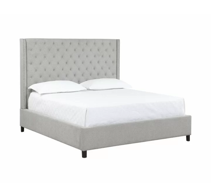Sunpan Devon Bed in Belfast Heather Grey - Angled
