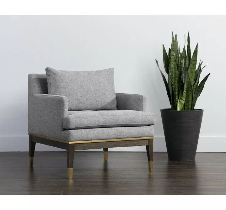 Sunpan Beckette Lounge Chair in Belfast Heather Grey - Lifestyle